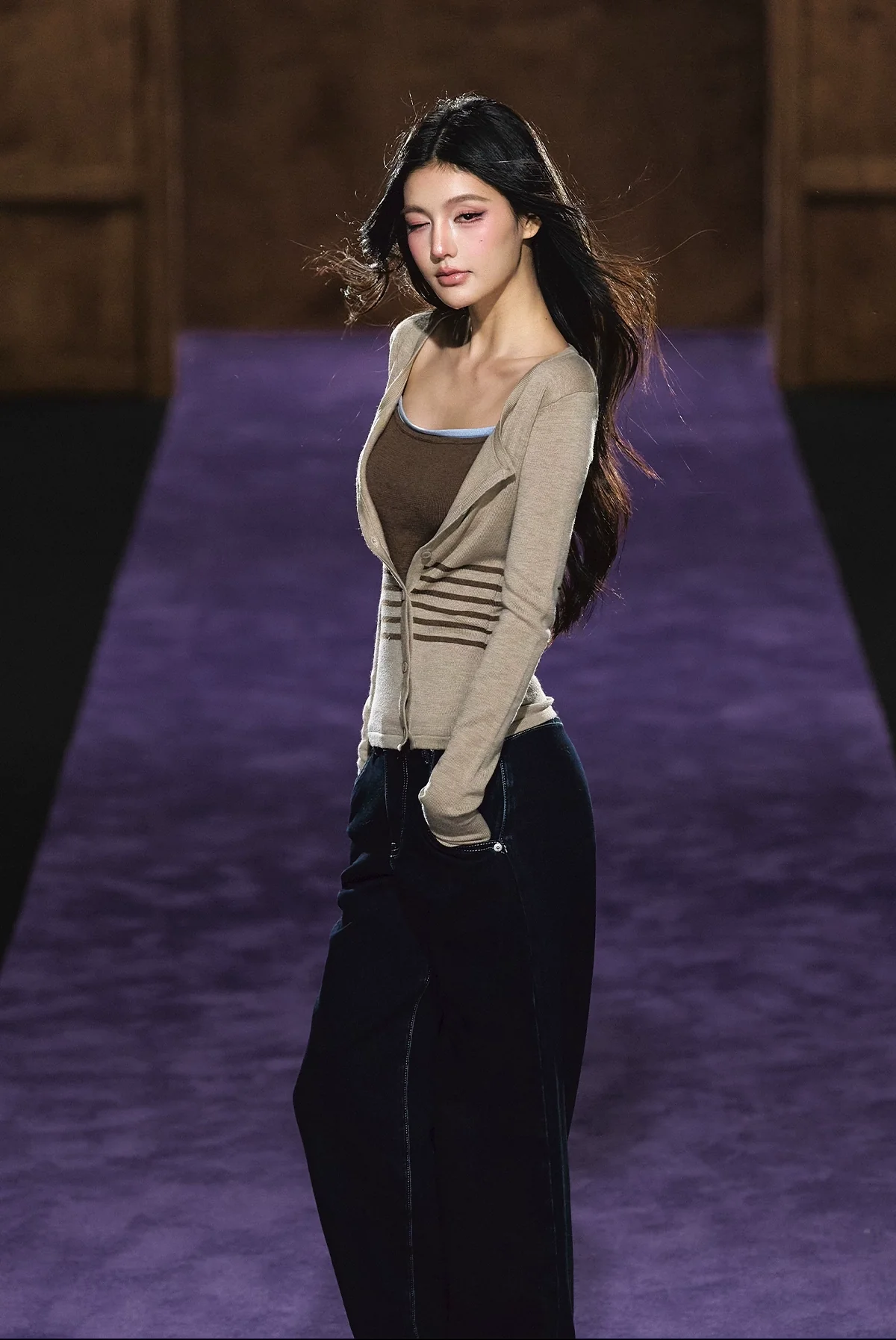 Soft Touch Two-in-One Knit Base Cardigan