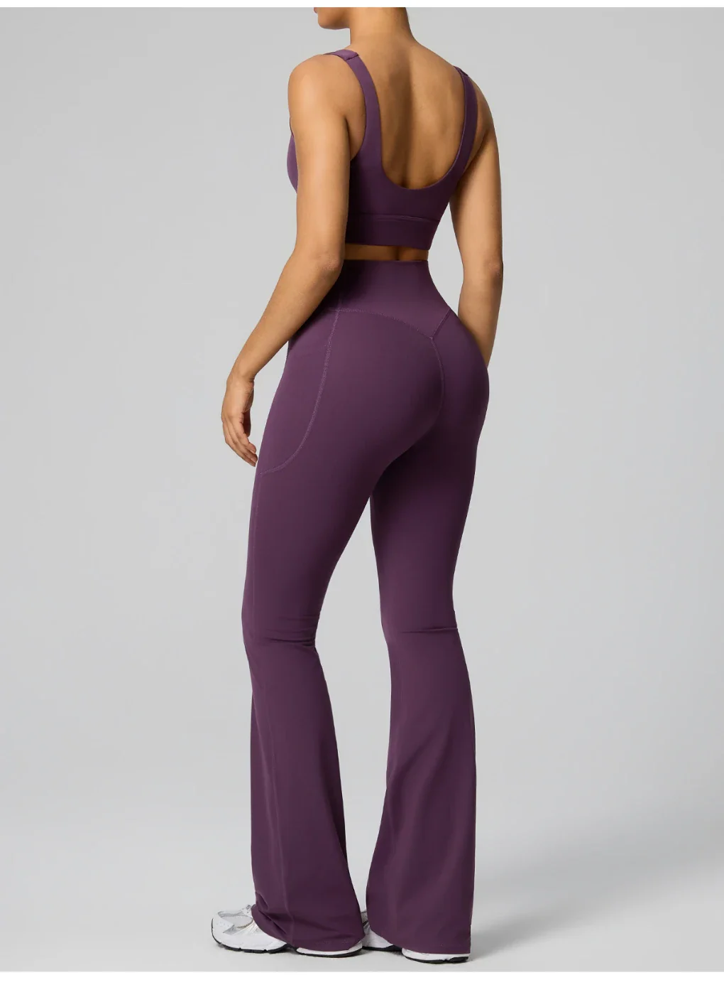 Women's High Waist Shaping Yoga Flare Pants with Pocket