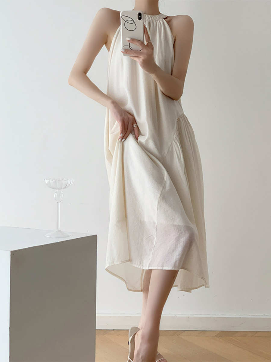Xandya Halter Neck Ruffle Dress