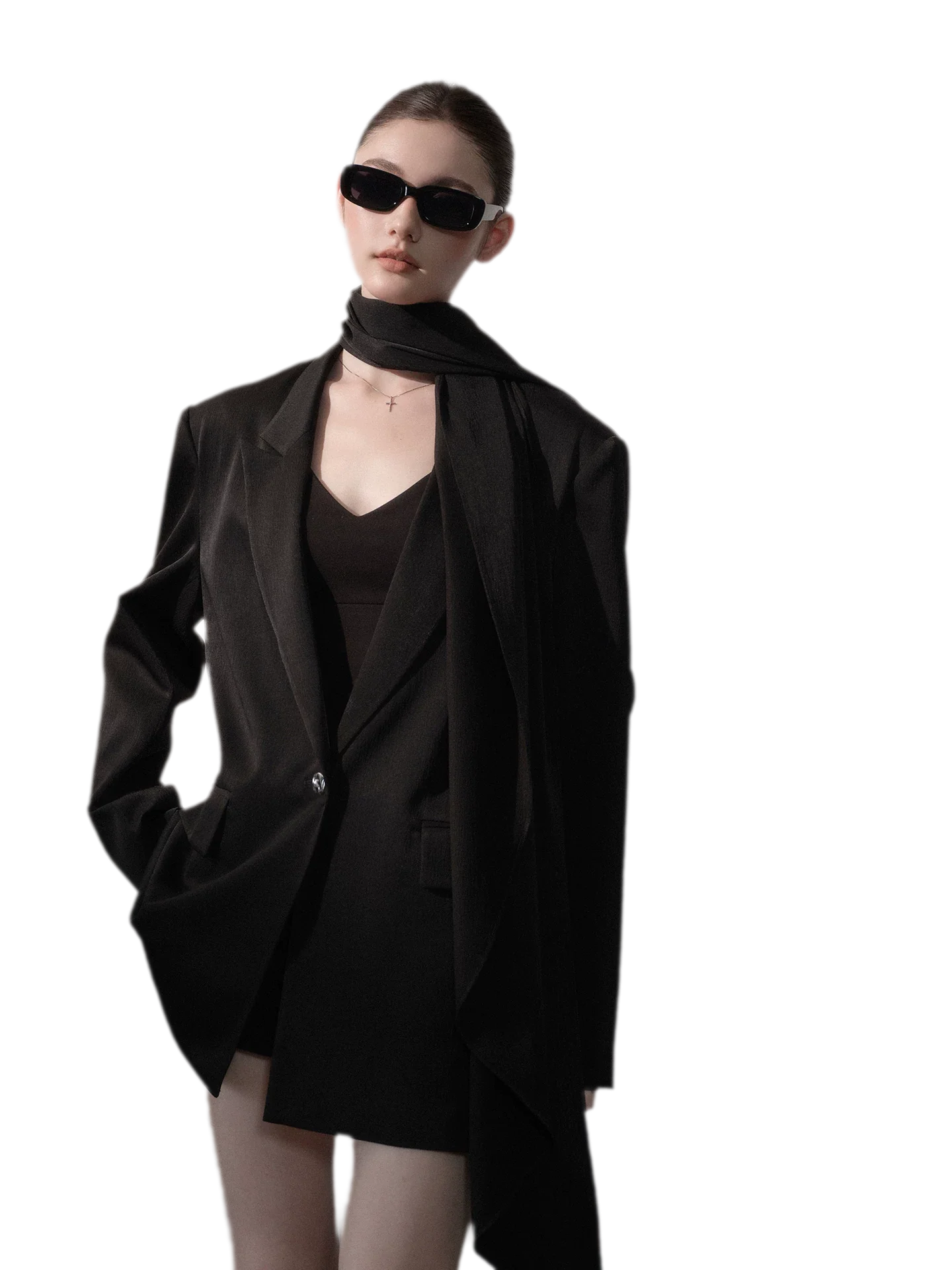 Satin Sash Relaxed Blazer