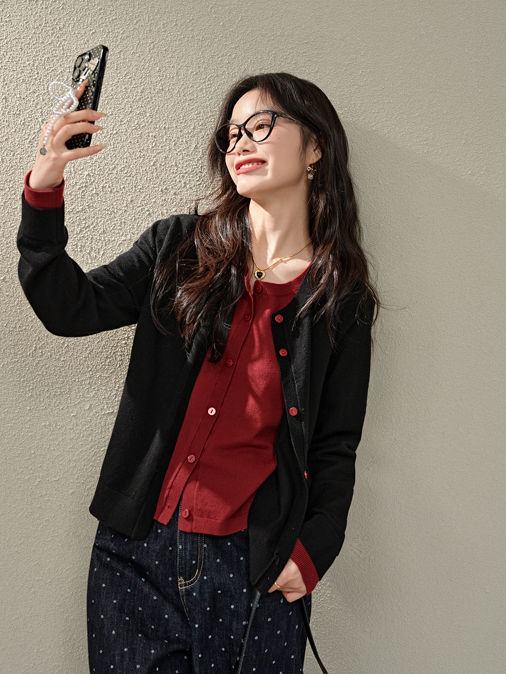 Fake Two-piece Cardigan