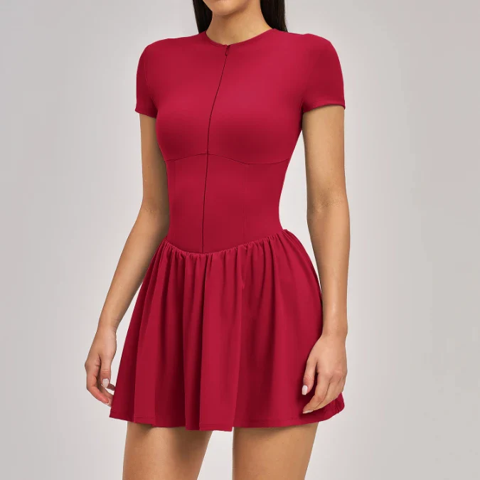 Women's Naked-Feel Zipper Tennis Skirt ZC9576