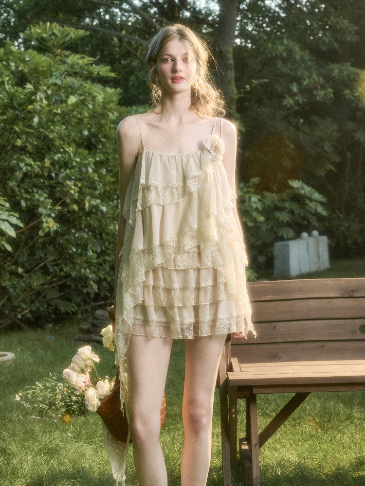 Soft Lace Fairy Tank Top & Skirt Set