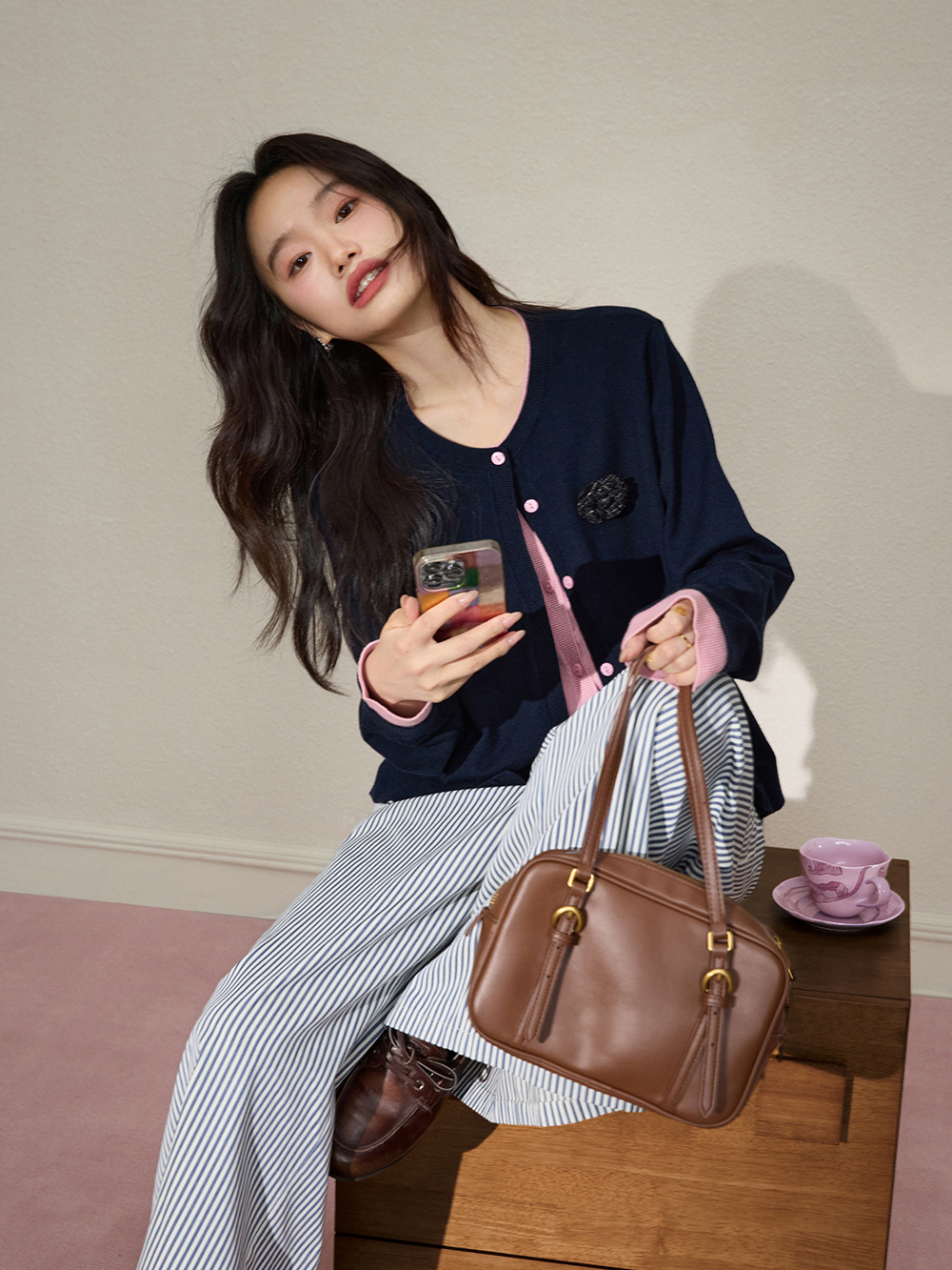 Fake Two-piece Cardigan