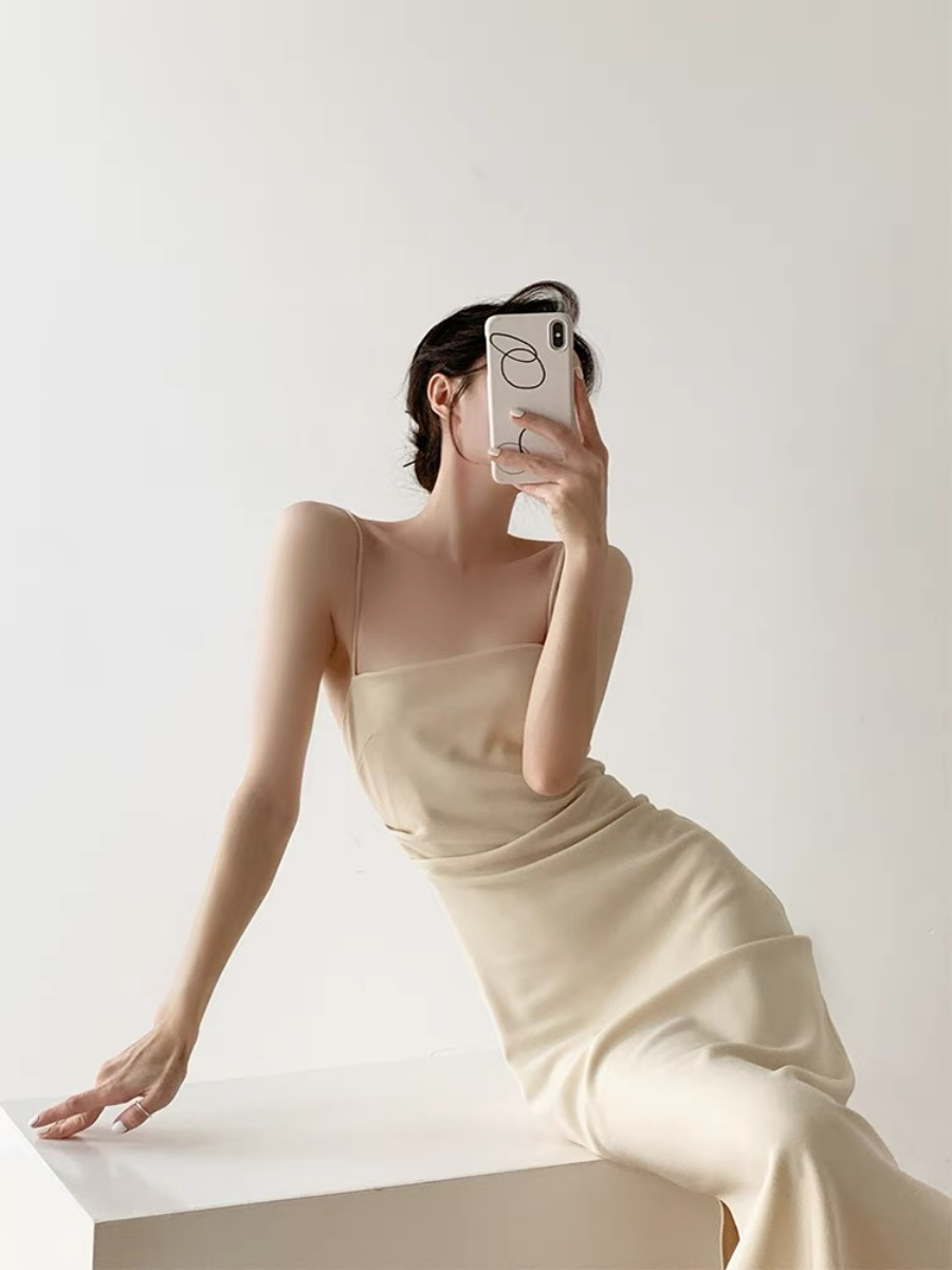 Xona Side Ruched Cami Dress
