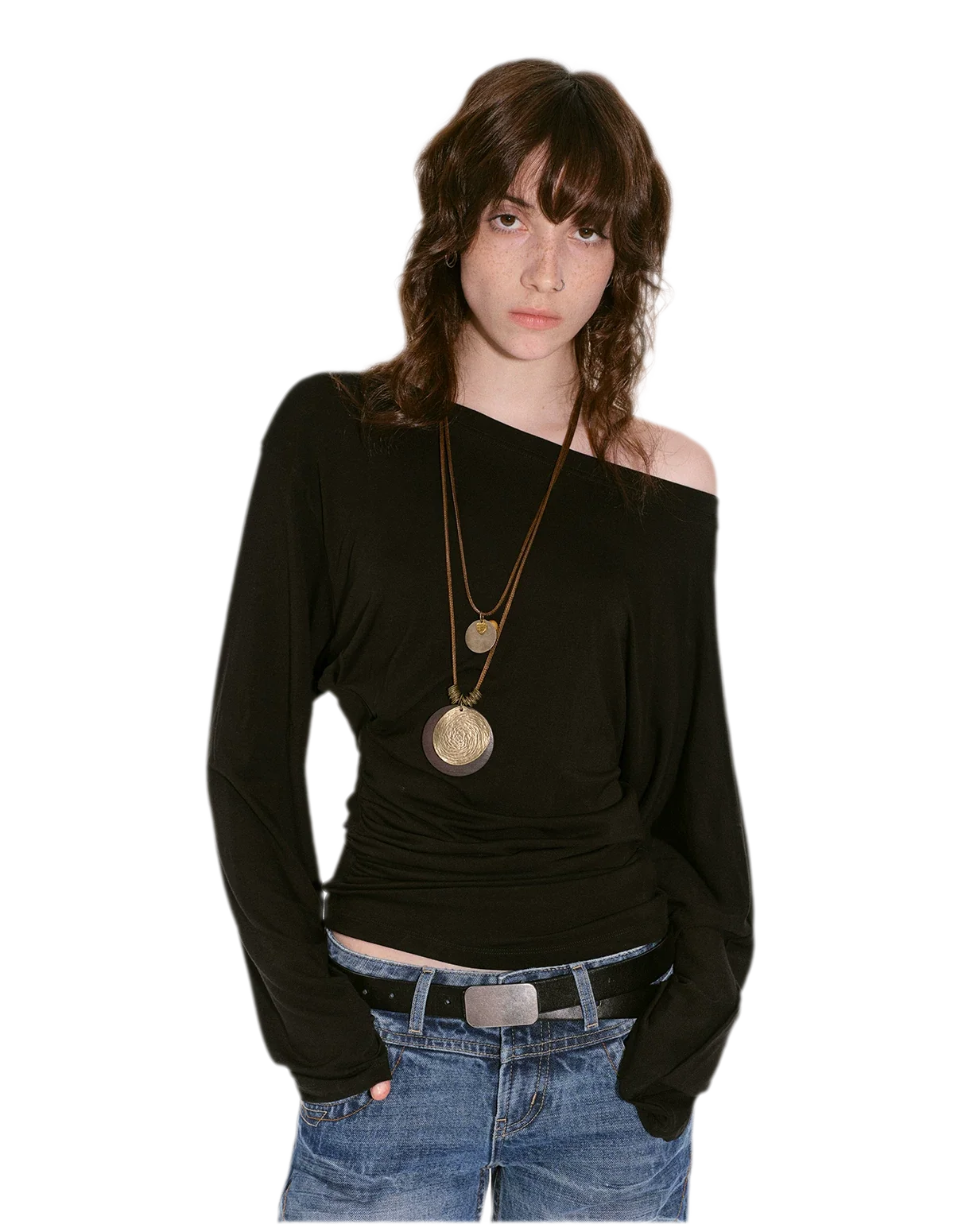 Lyocell Off-Shoulder Cropped Top