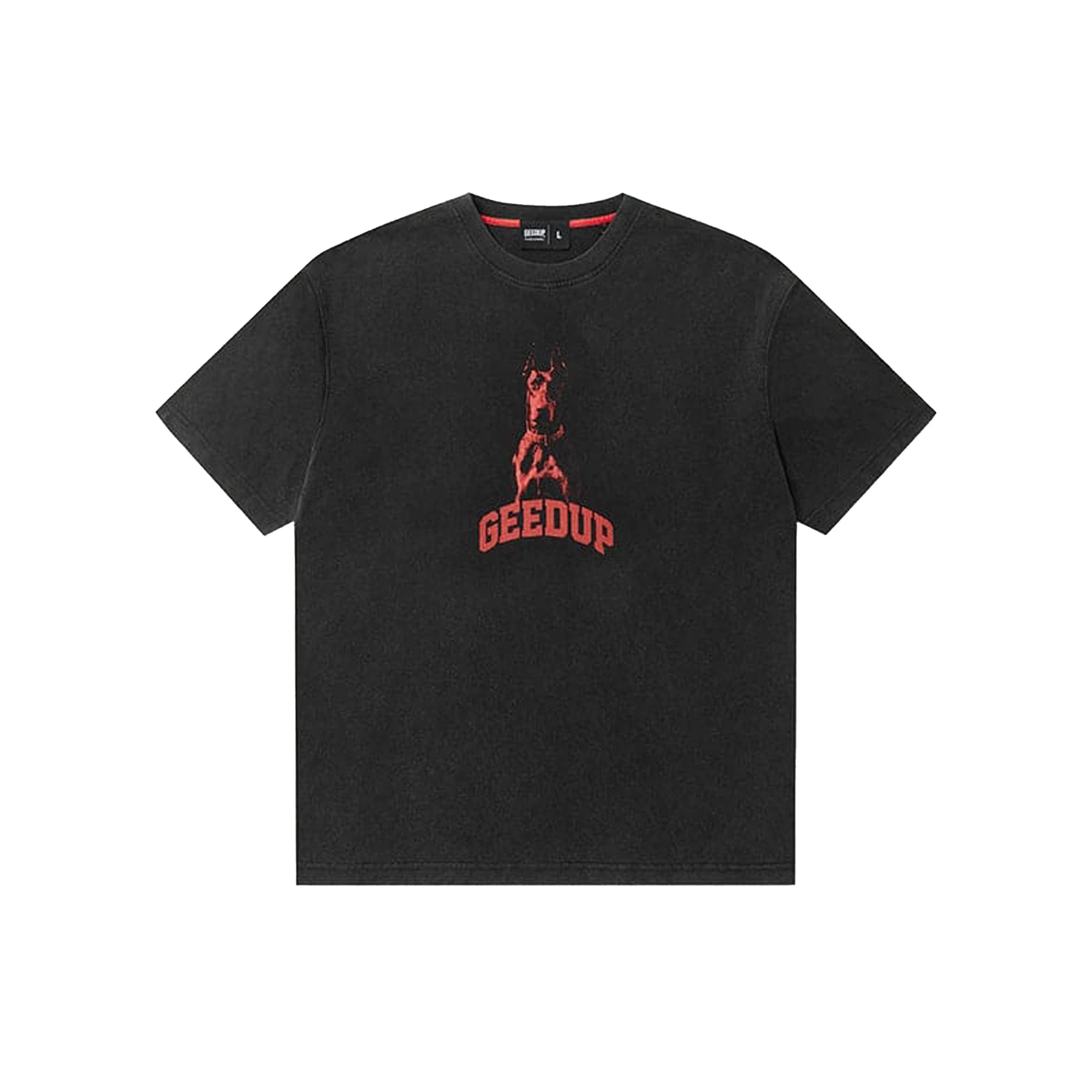 Geedup Dobermann T-shirt 'Washed Black / Red' (2025)