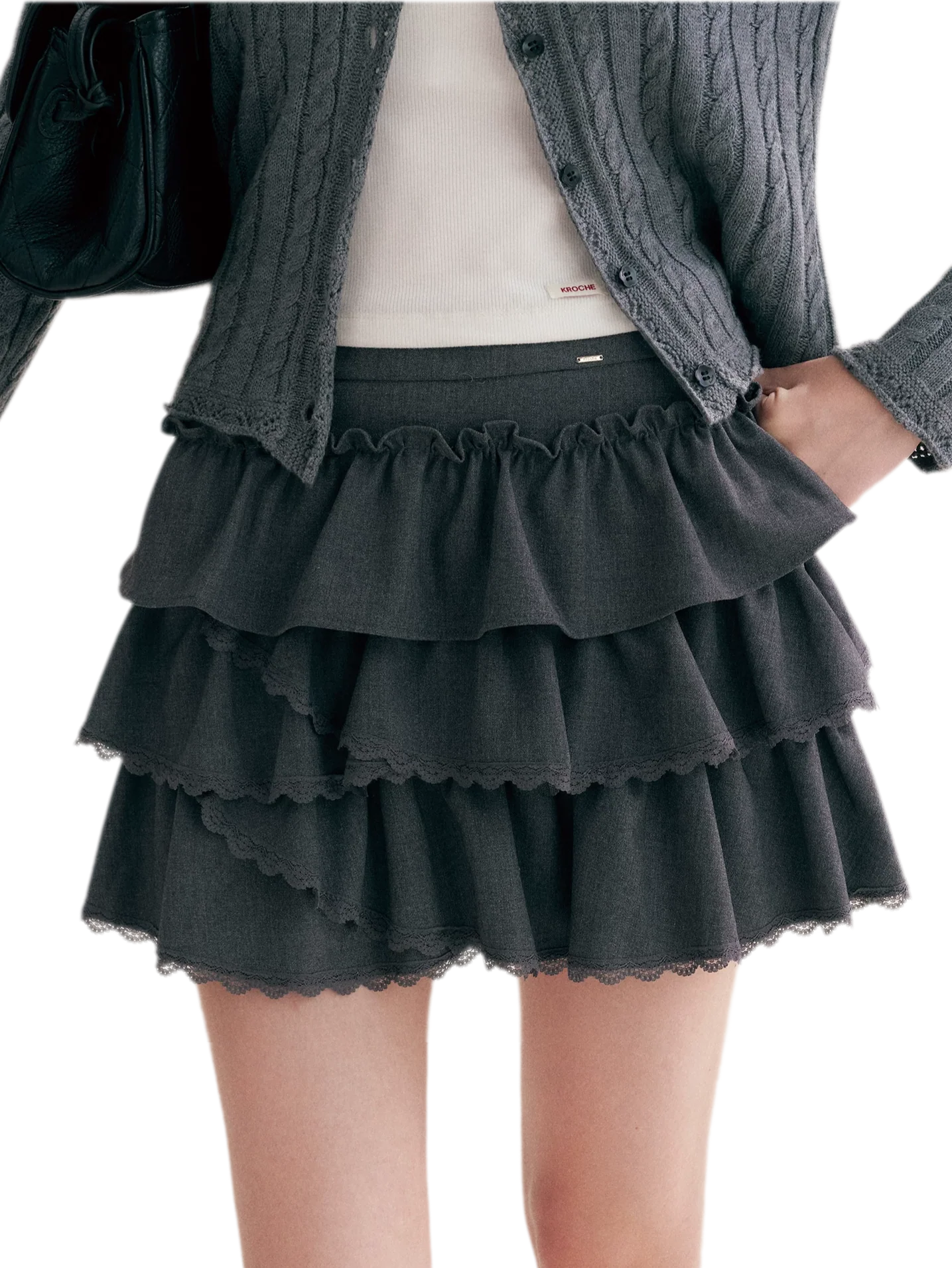 Layered Ruffle A-Line Skirt