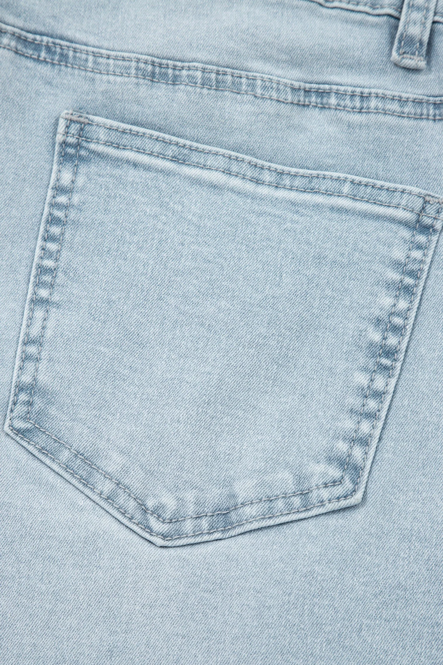 Beau Blue Frayed Cropped Straight Jeans