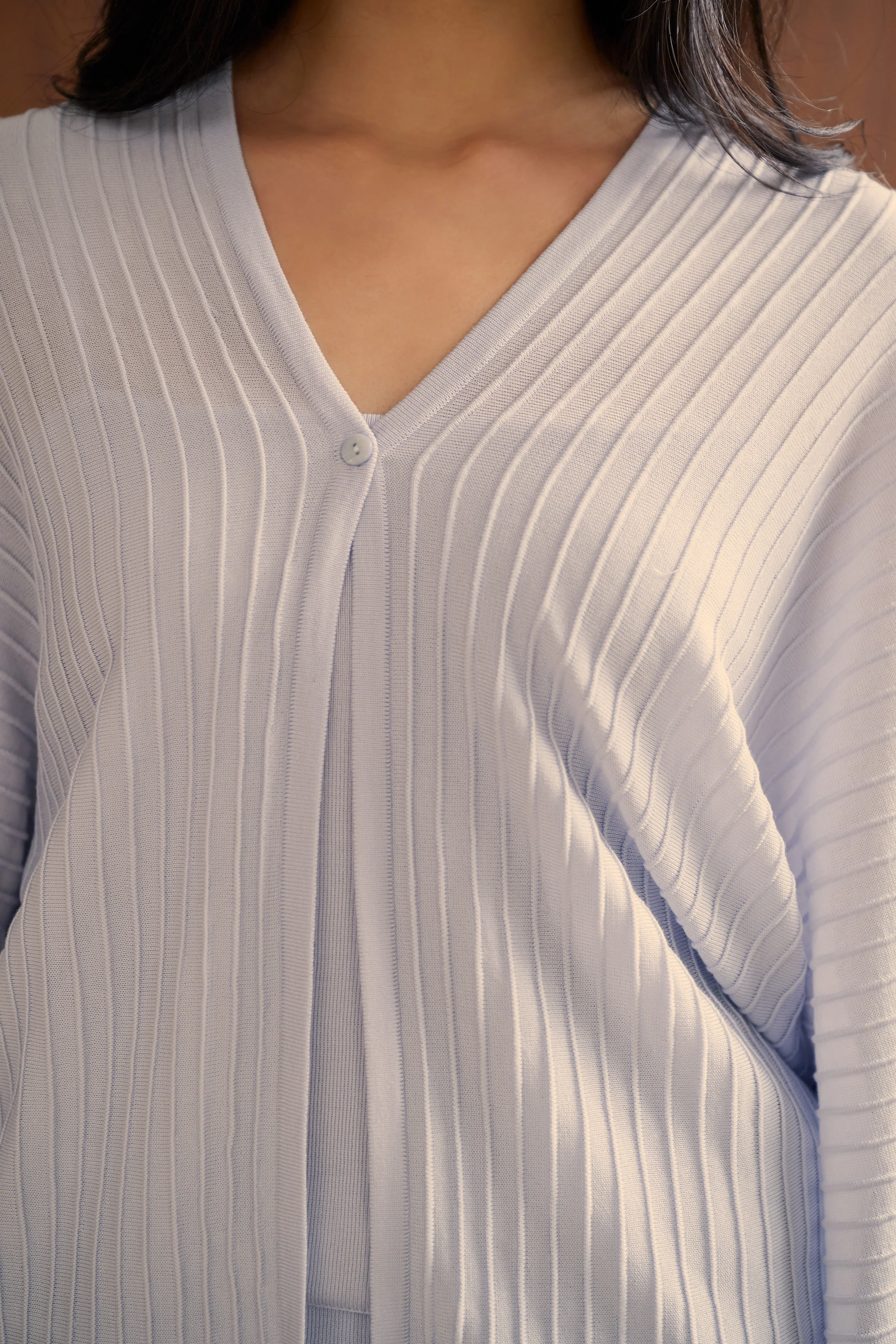 Cool breeze V neck cardigan in blue