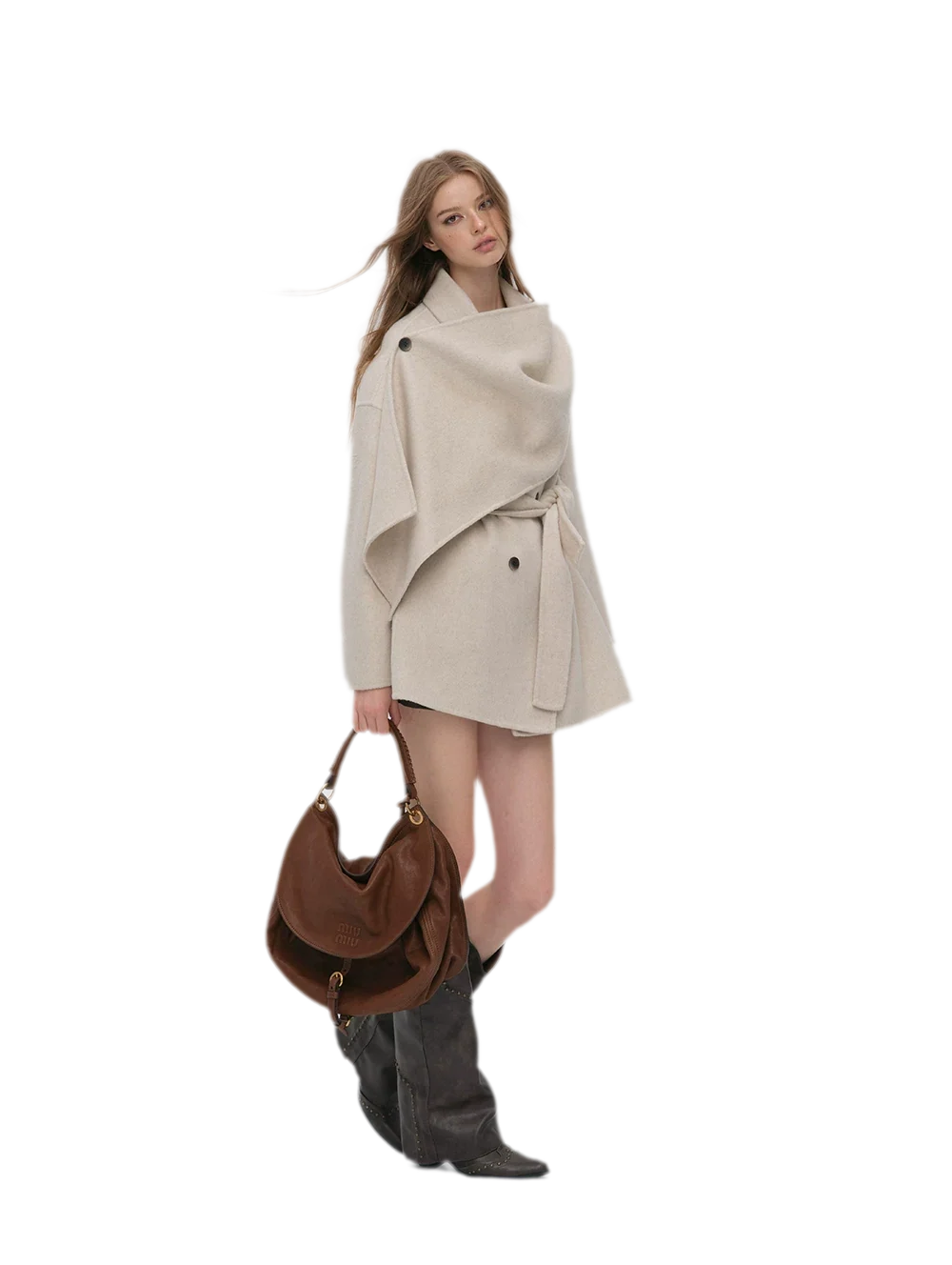 Double-Faced Wool Cape Coat