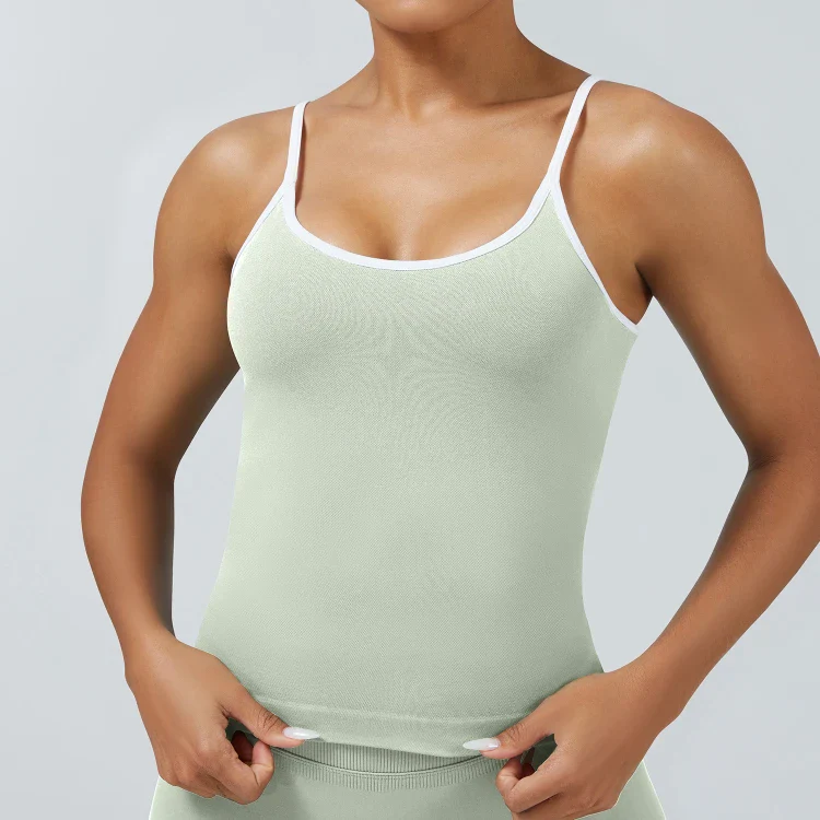 Seamless Tight Color Block Sports Tank Top