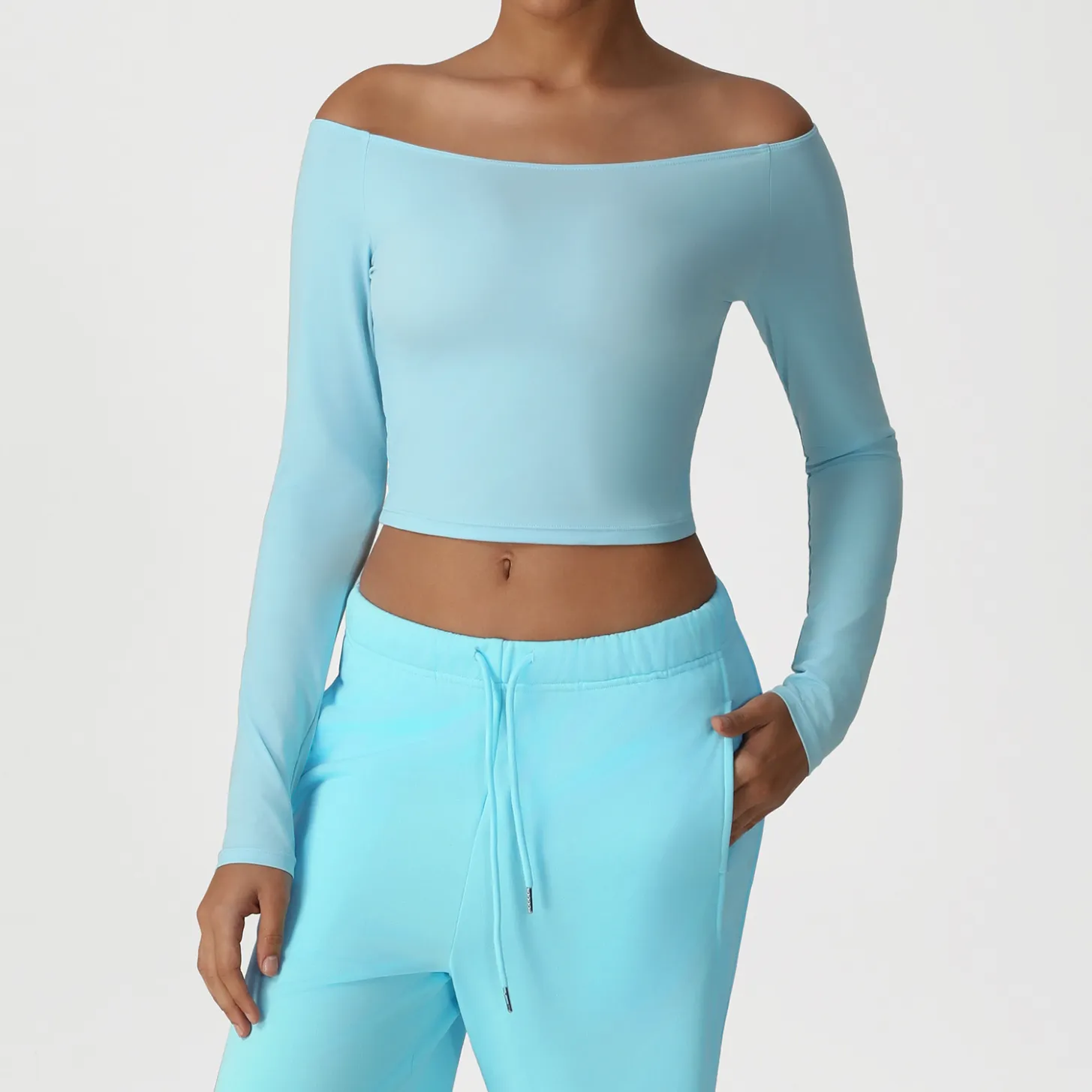Yoga Long Sleeve Off-shoulder Top
