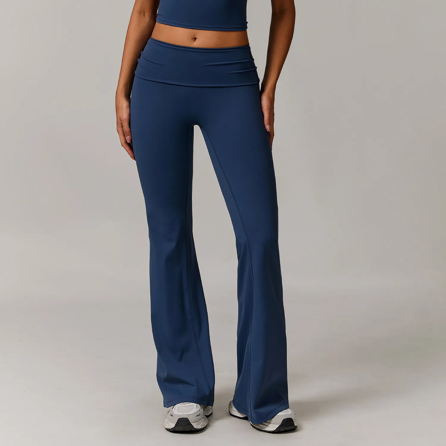Recycled Folded Waist Yoga Flared Pants