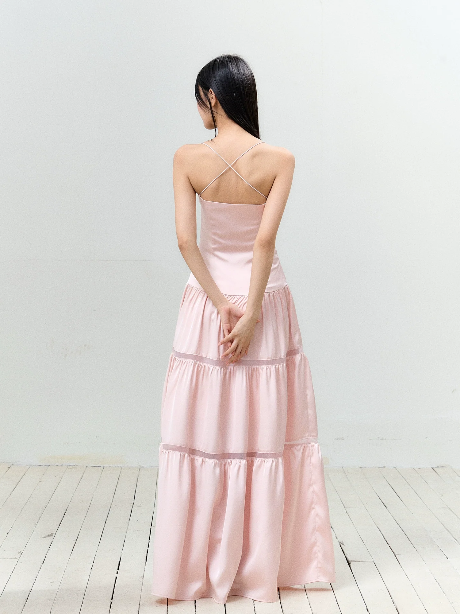 Hollow-out Ruched Tie-up Bustier Dress