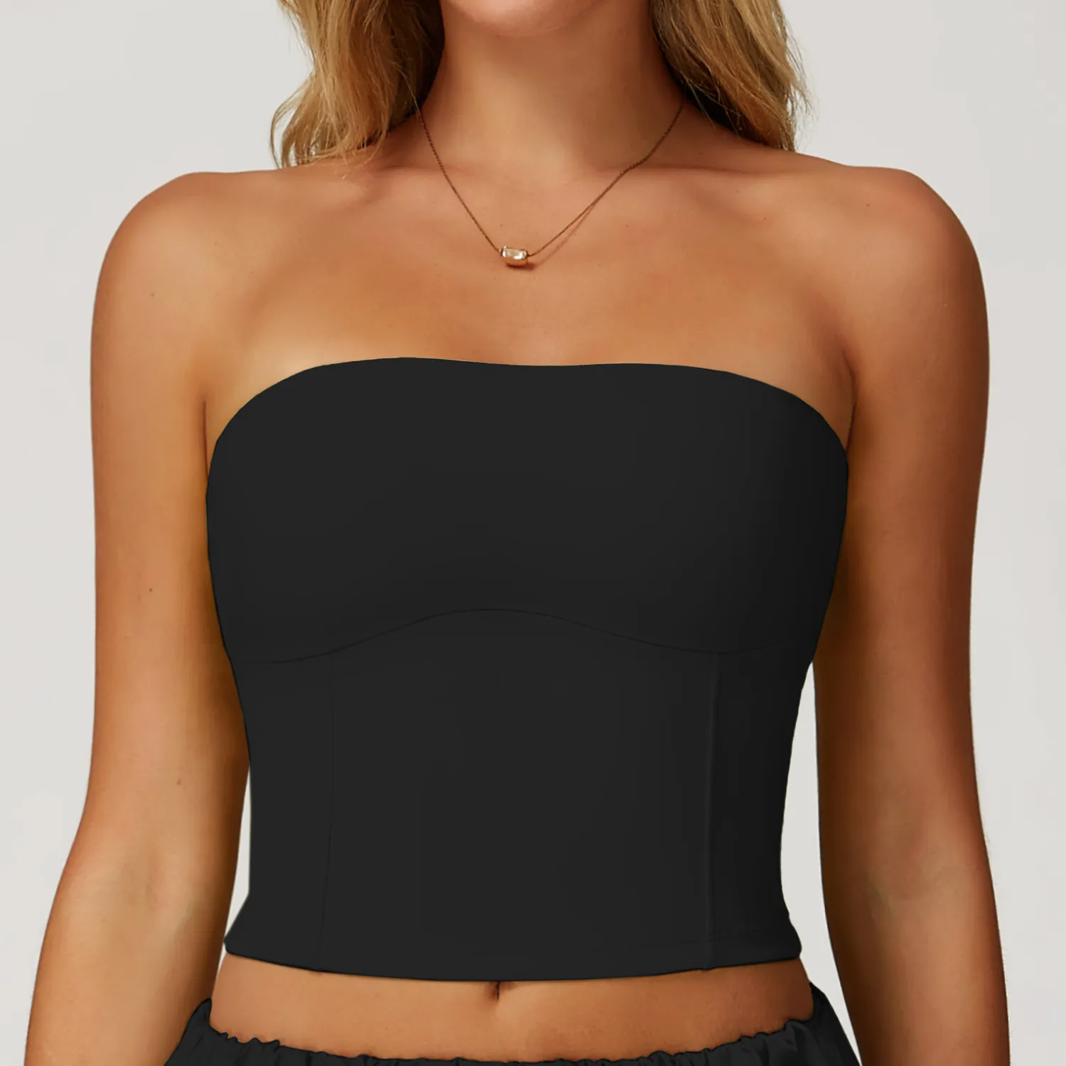 Sun-Protective Fitness Crop Tube Top