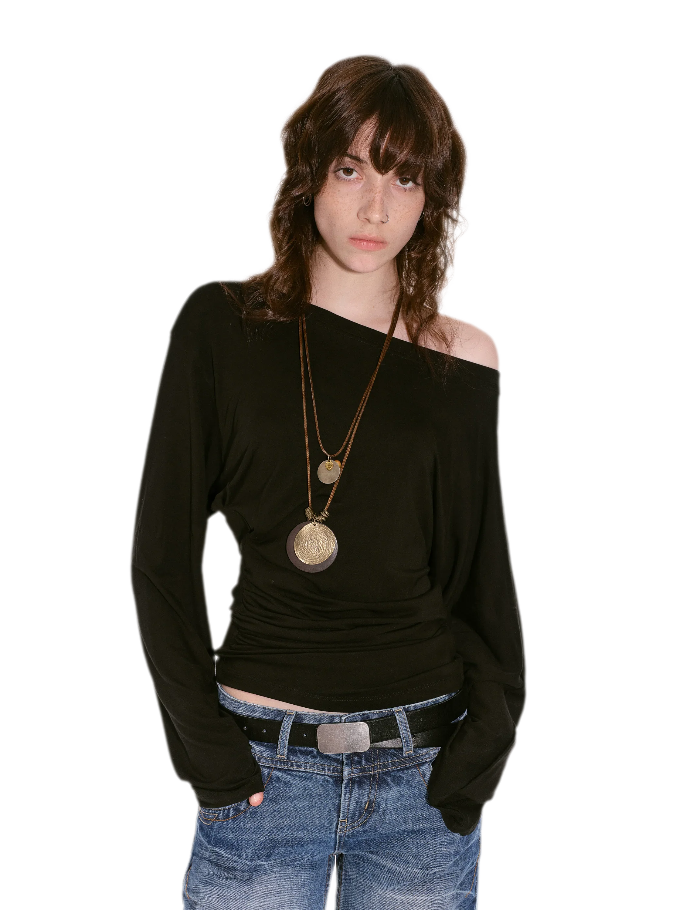 Lyocell Off-Shoulder Cropped Top