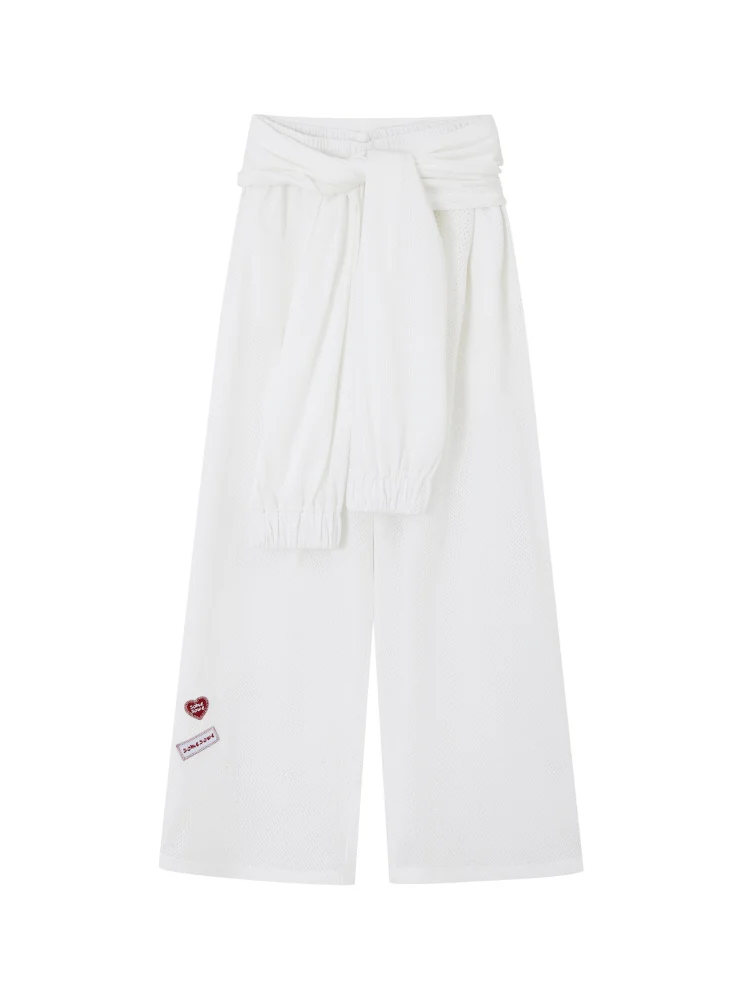Tie-Waist Flowy Linen Wide-Leg Pants