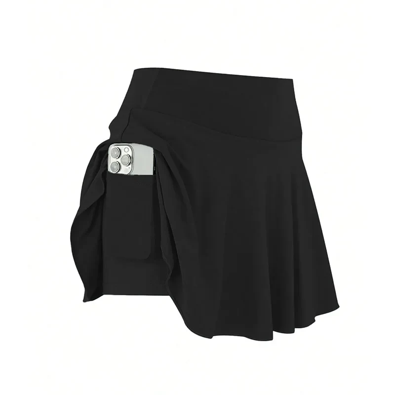 Summer Women Sprints Tennis Skirts Quick Drying Running Workout Fitness Short Skirt High Waisted Athletic Golf Mini Skirt 2 In 1