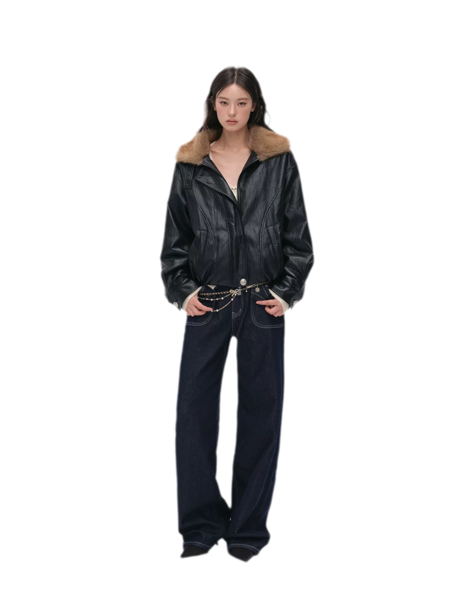 Metallic Leopard Collar Jacket