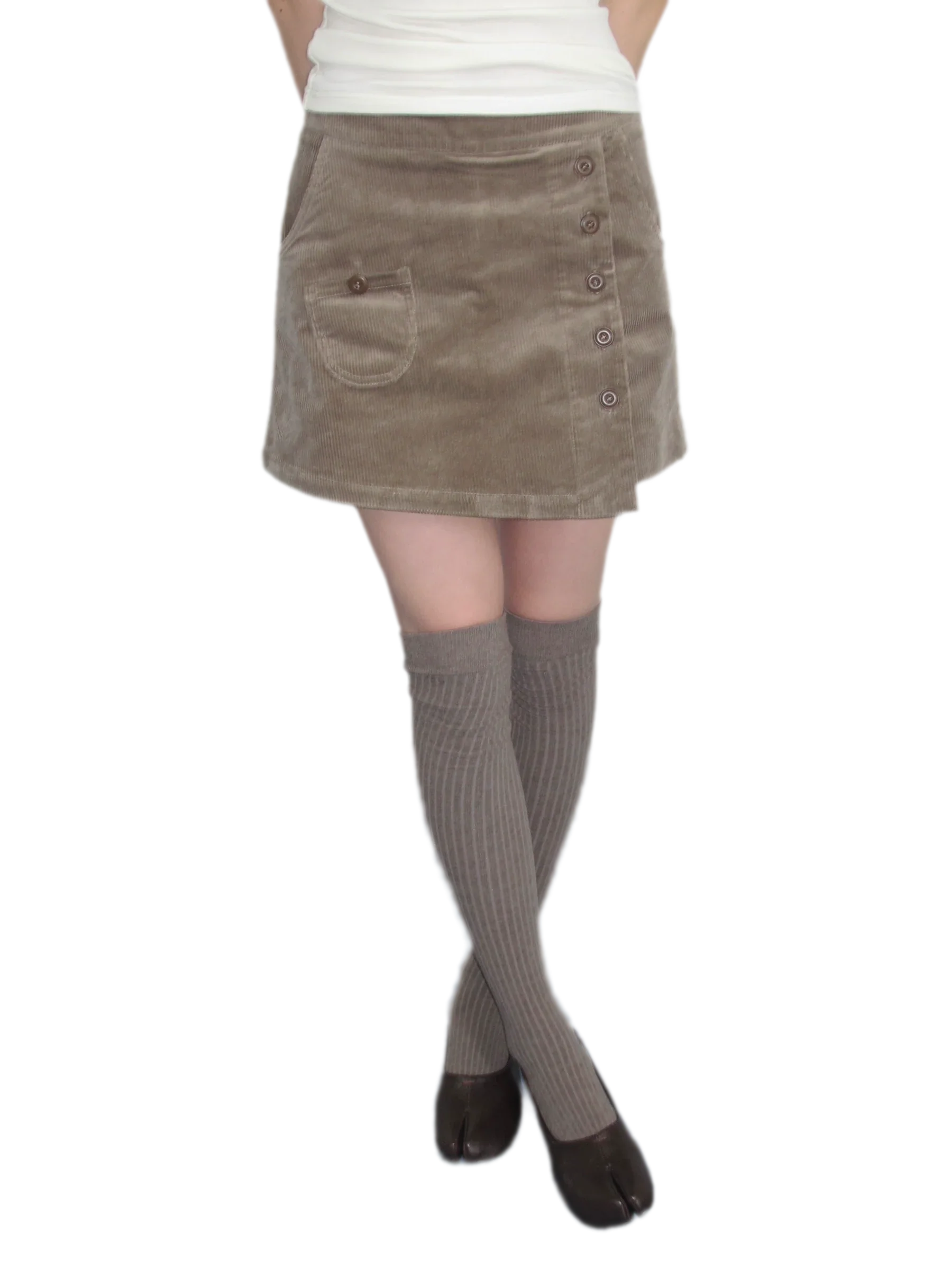 Corduroy High-Waist Mini Skort