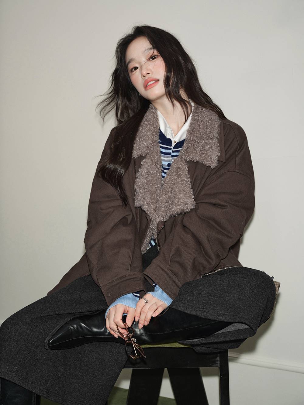 Faux Fur Collar Jacket