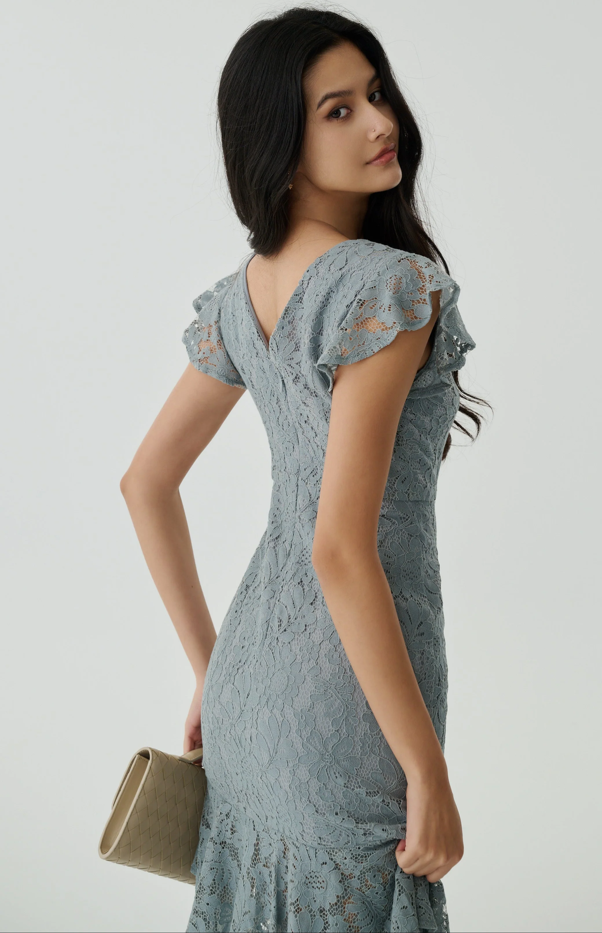 A love letter lace dress in blue