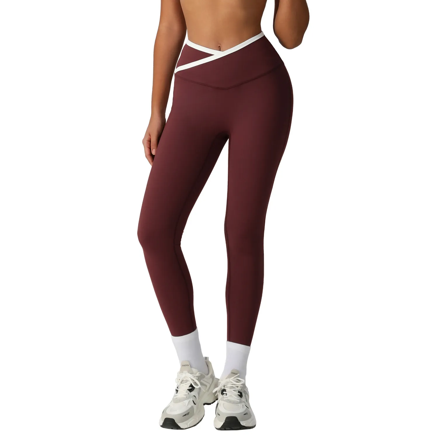Nude Tight Cross High Waist Yoga Pants