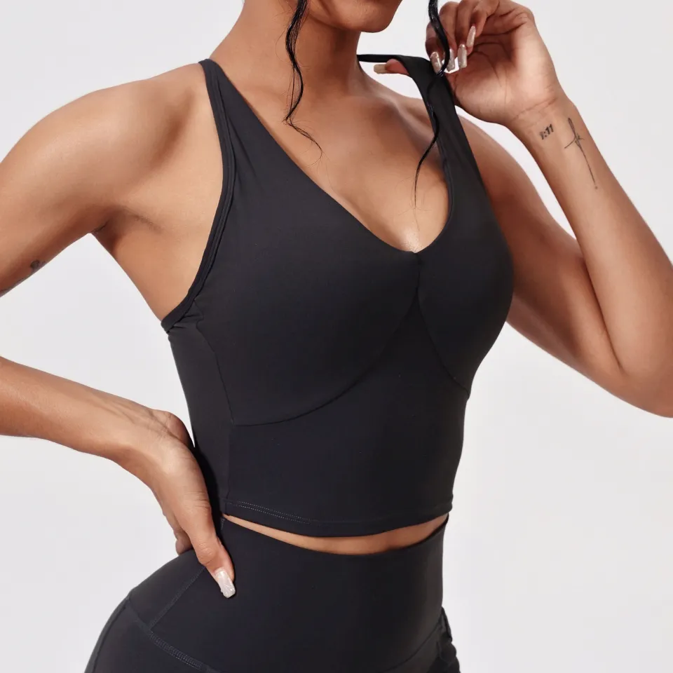 V-Neck Cross Beautiful Back Yoga Tank Top