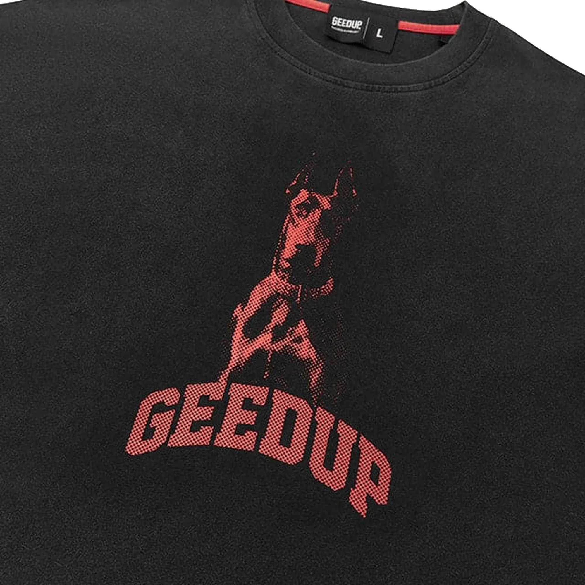 Geedup Dobermann T-shirt 'Washed Black / Red' (2025)