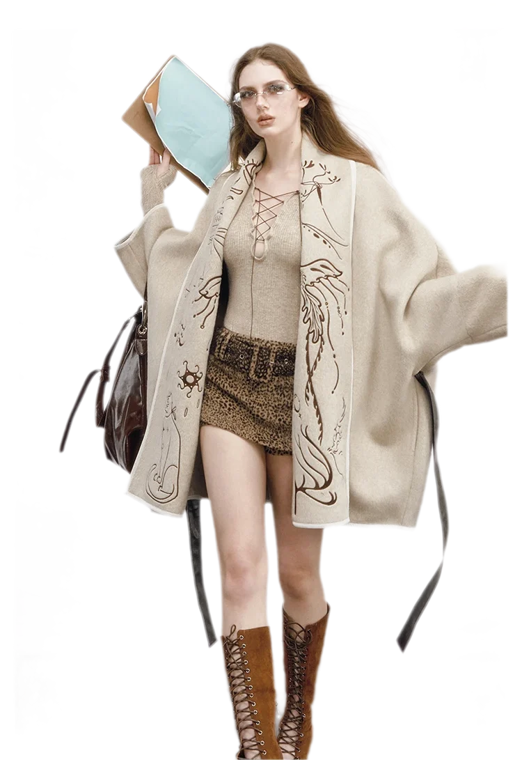 Heavy Embroidered Double-Sided Coat