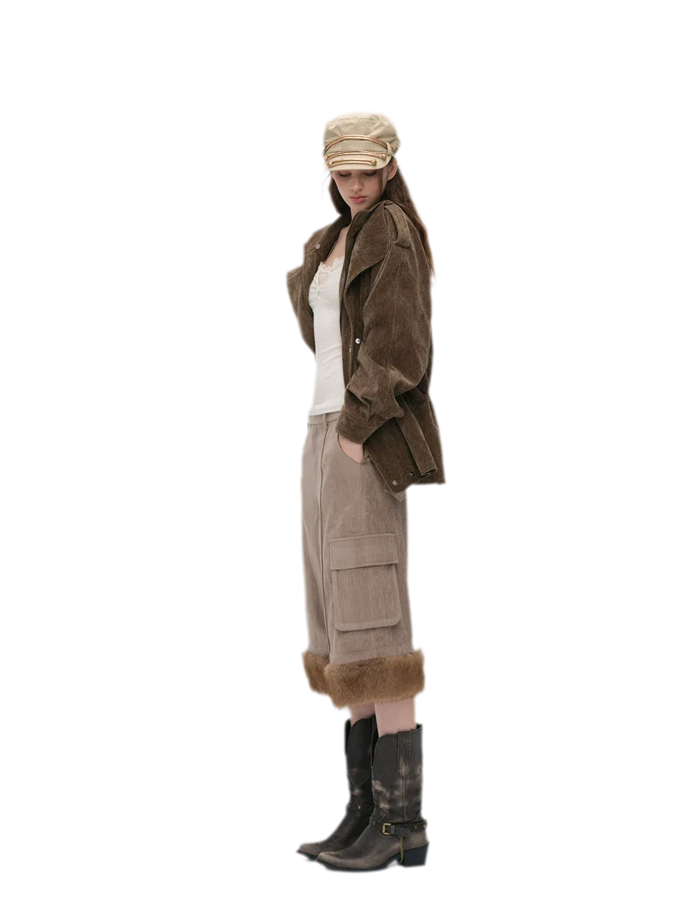 Chenille Cinched Down Jacket