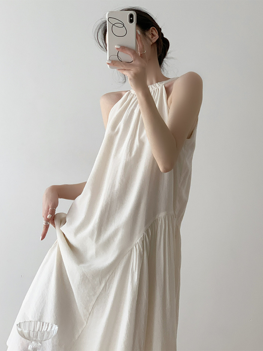 Xandya Halter Neck Ruffle Dress