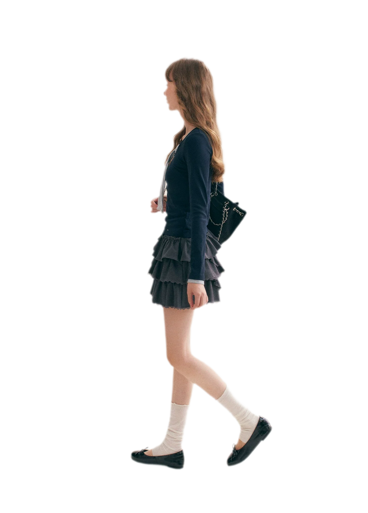 Layered Ruffle A-Line Skirt