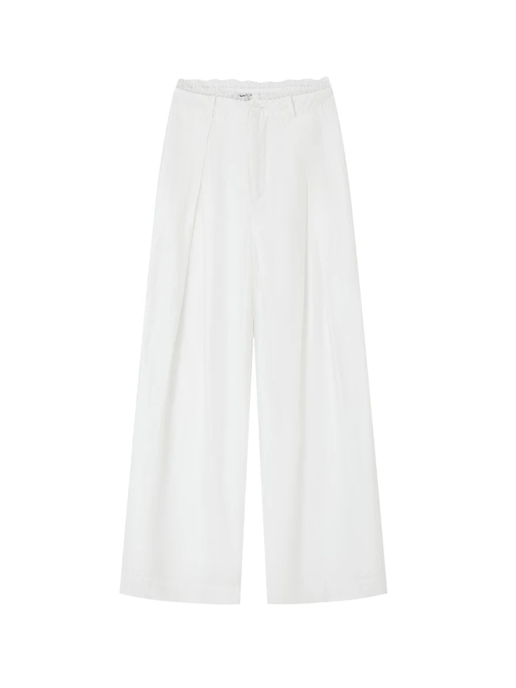 Suit Pleated Wide-Leg Pants