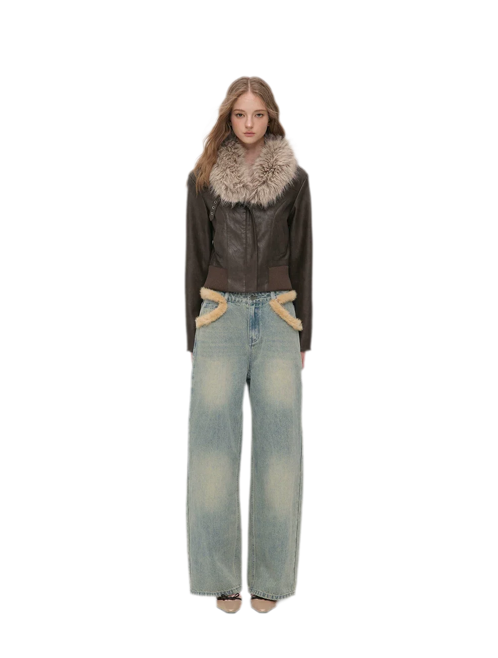 Textured Cropped PU Jacket