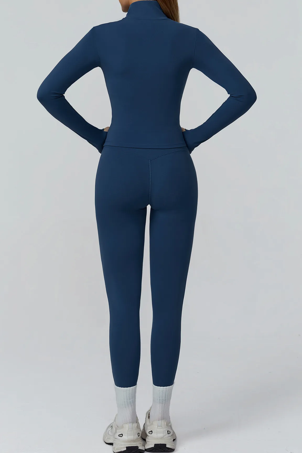 Contrast Color Slim Yoga Jacket