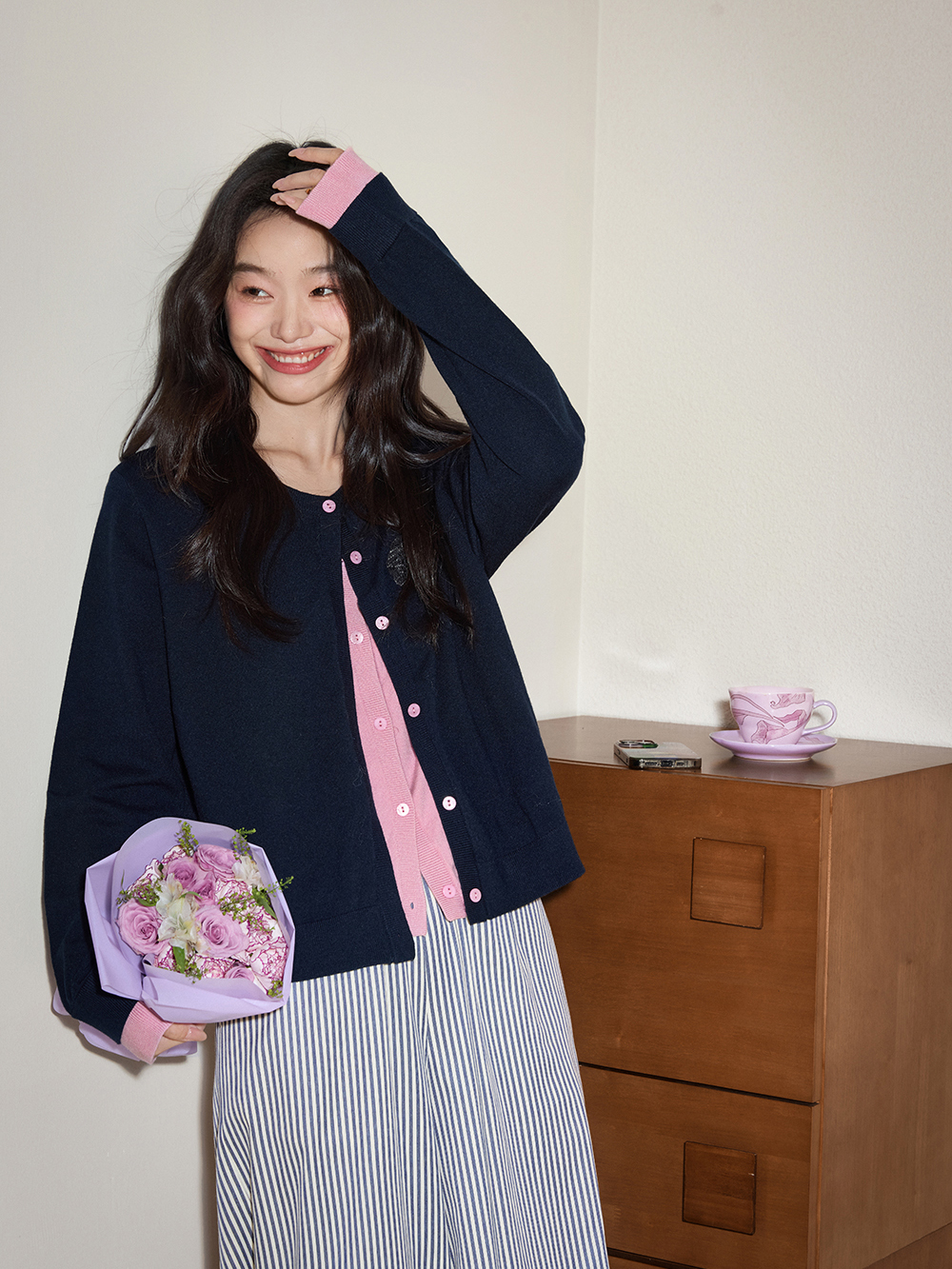 Fake Two-piece Cardigan