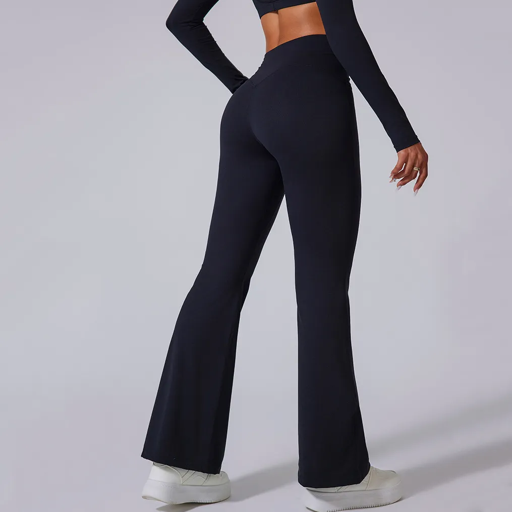 Cross Waistband Flare Pants