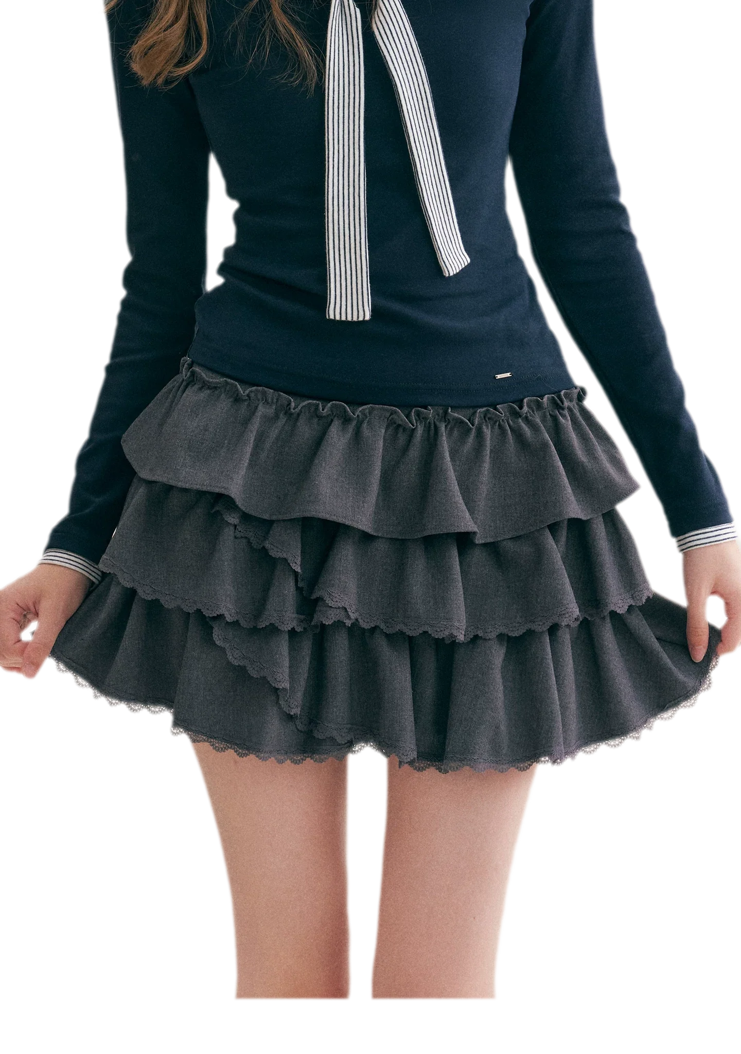 Layered Ruffle A-Line Skirt