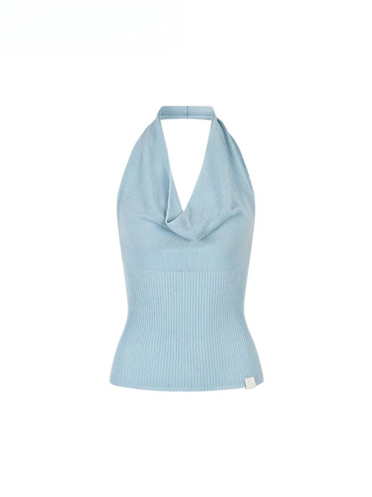 Heavy-duty Knitted Draped Neck Tank Top Set