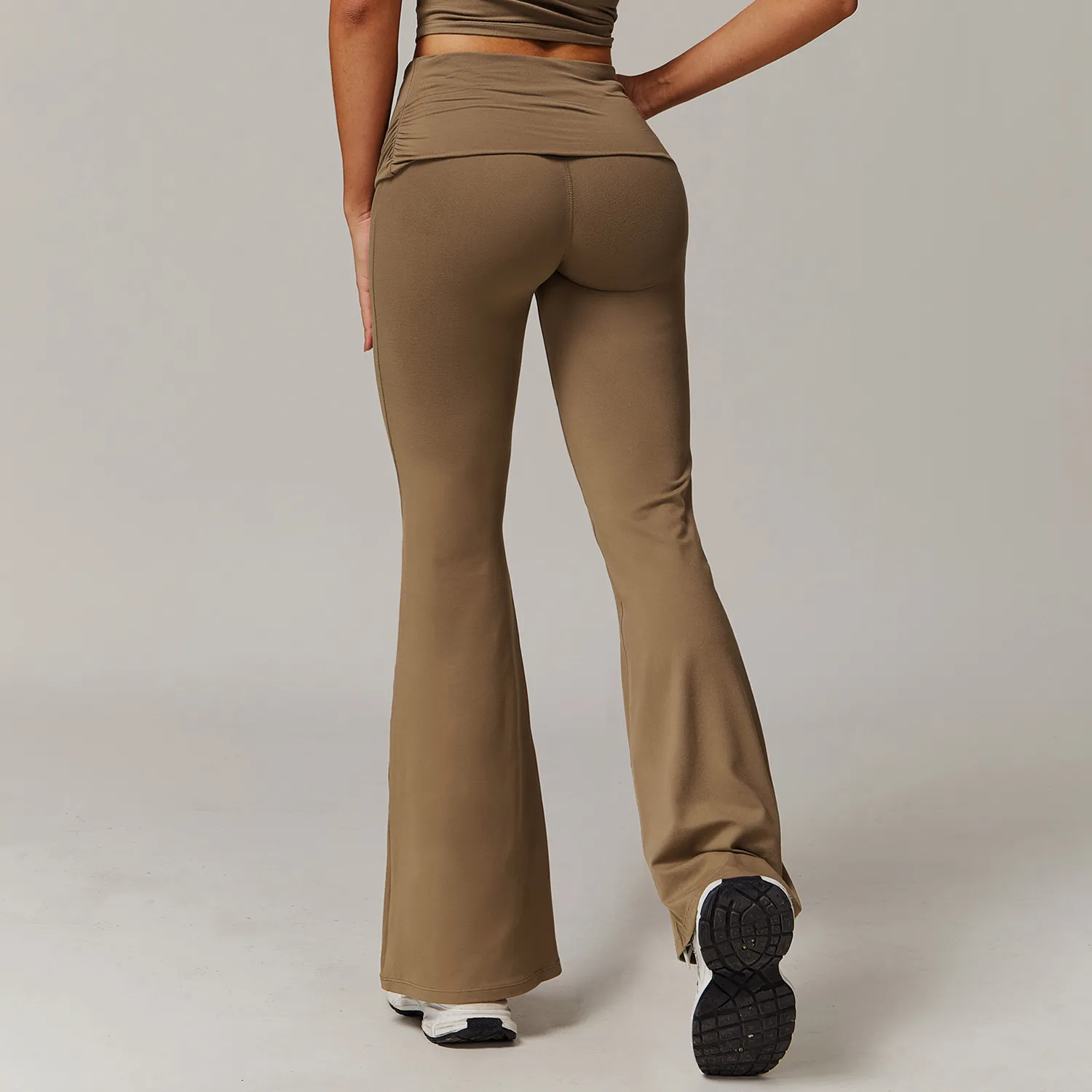 Folded Waist Yoga Flared Pants