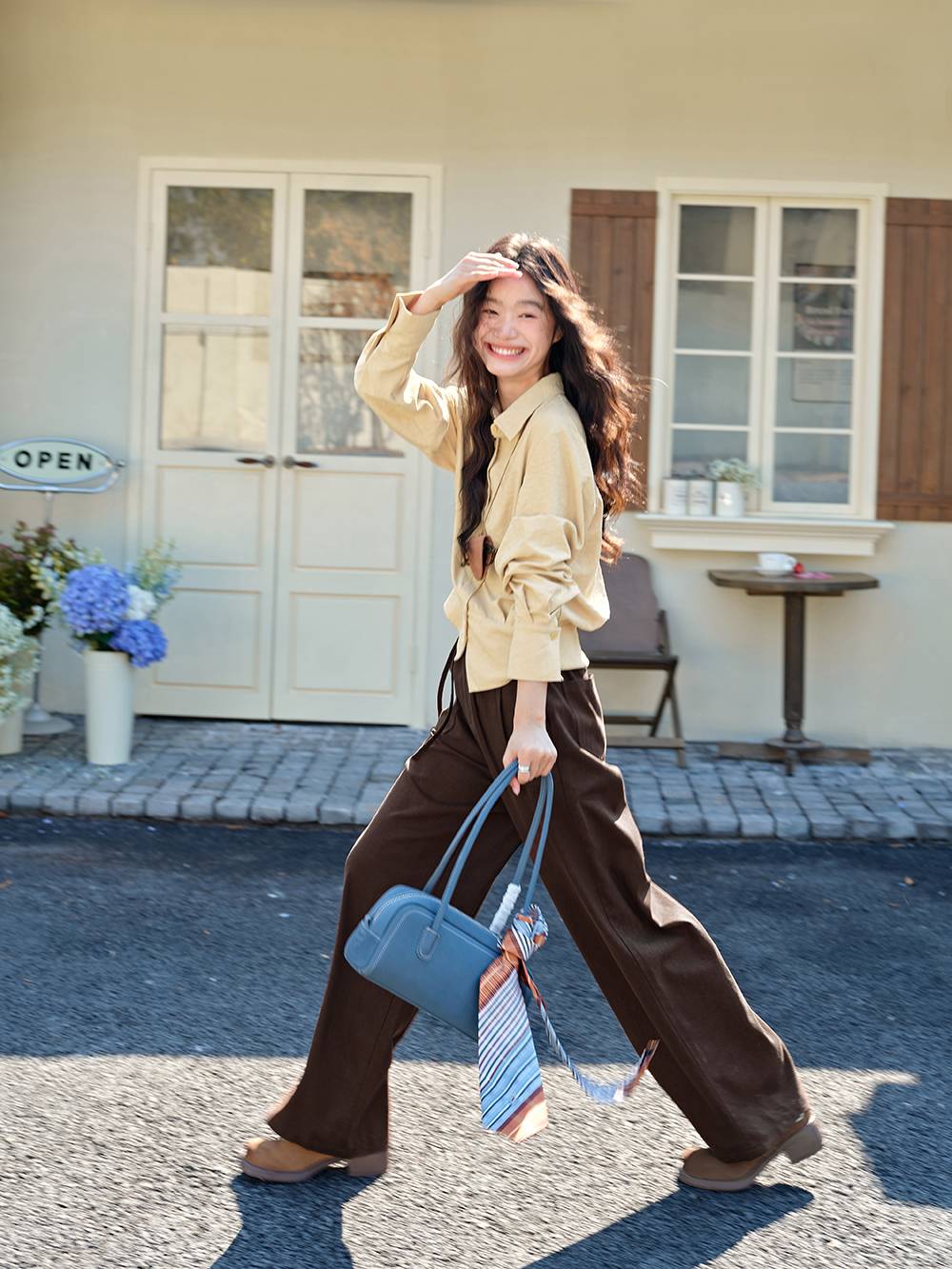 Ribbon Tie Straight Leg Pants