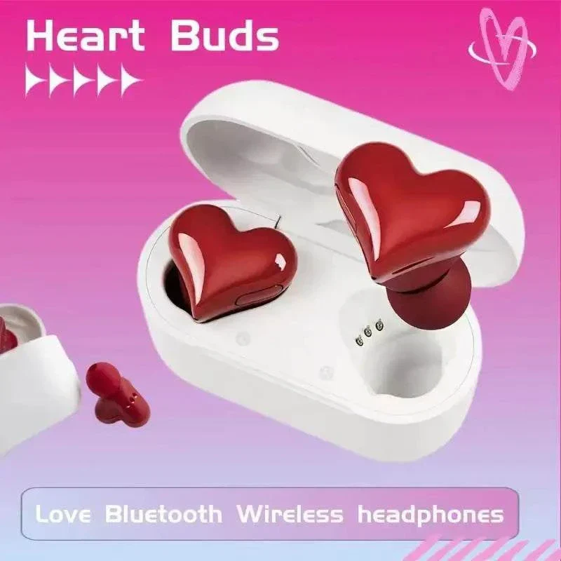 Love Heartbuds Bluetooth 5.3 Wireless Earbuds with HiFi Stereo