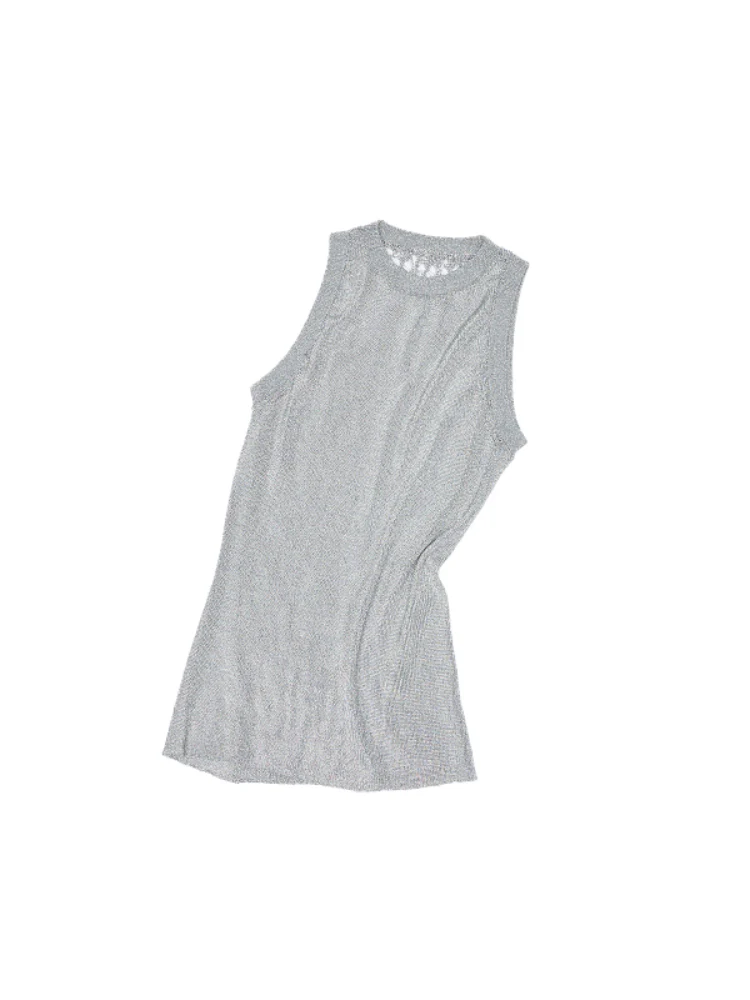 Hollow Out Cable Knit Sleeveless Tank Top