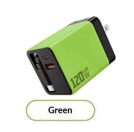 120W GaN Fast Charger With A Built-in Retractable Cable