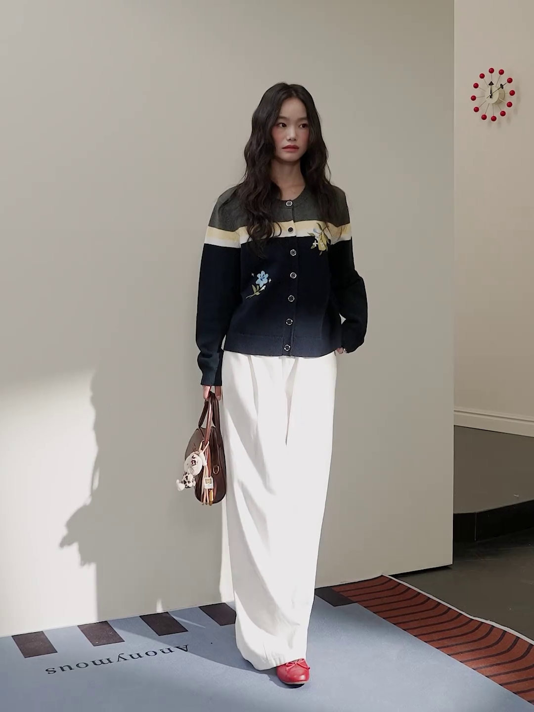 Embroidered Cardigan Sweater