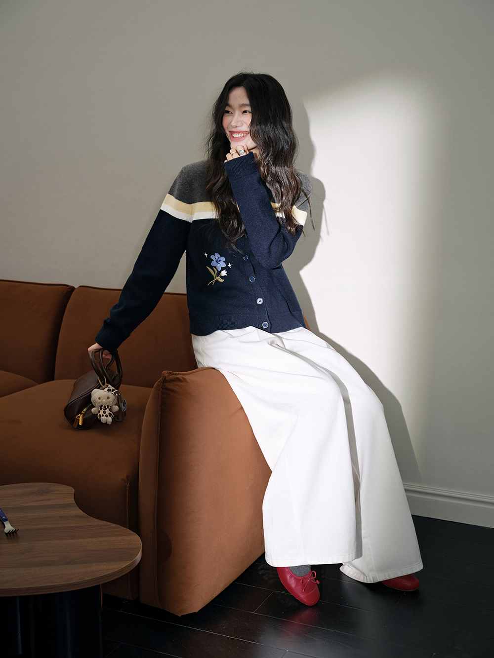 Embroidered Cardigan Sweater
