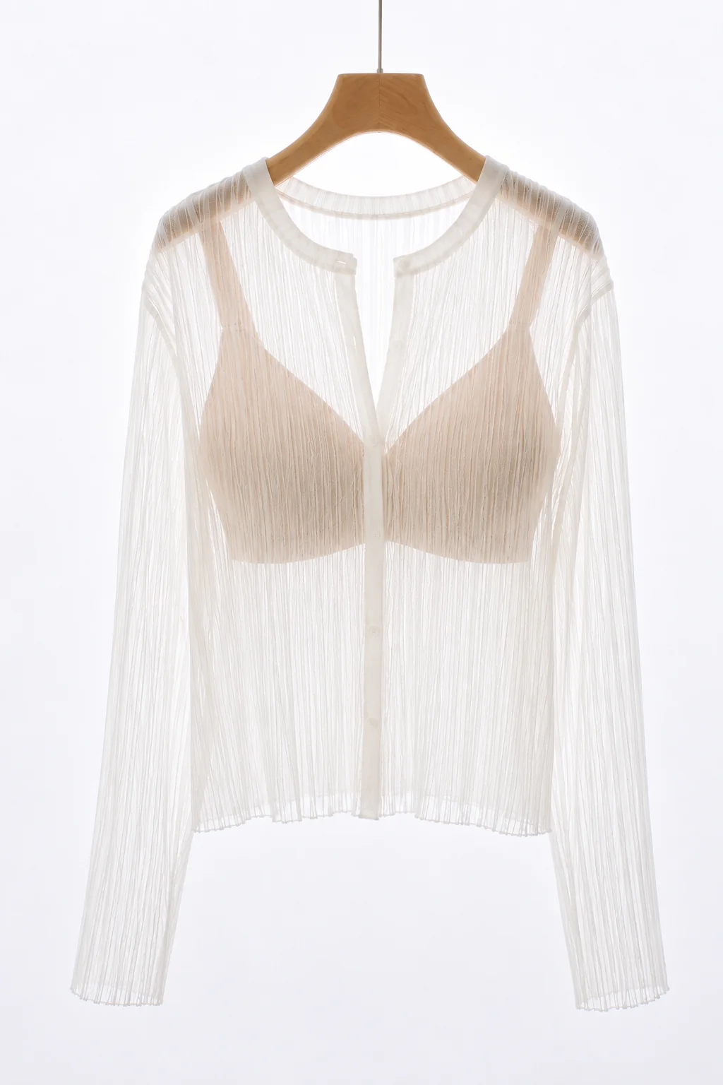 Midnight Sheer Knit Cardigan in White
