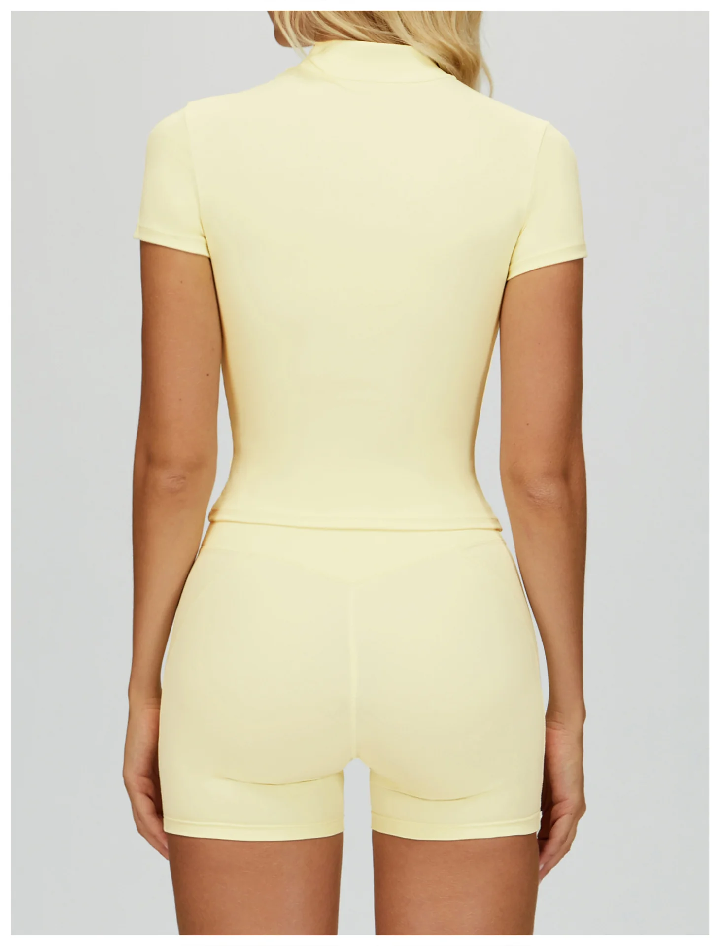 Half-zip Yoga Fitness Short Sleeved